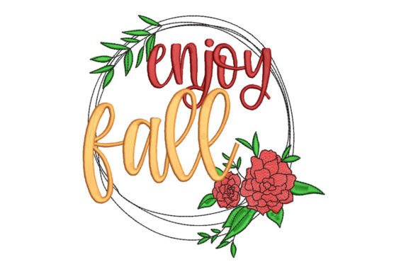 Autumn Wreath Embroidery Design