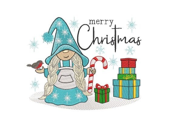 Christmas Girl Gnome Embroidery