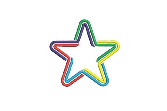 Colorful Star Embroidery Design