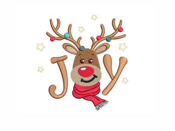 Joy Reindeer Embroidery
