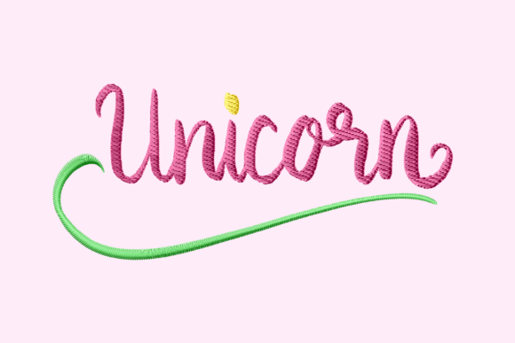 Long Swash Unicorn Embroidery